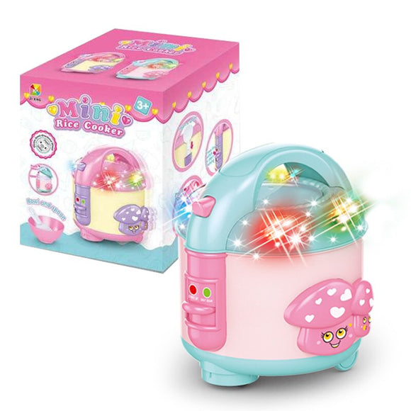 Electric Mini Rice Cooker with Light Musical Universal Wheel Pretend Toys for Kids