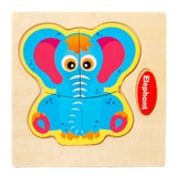 Wooden 3D Puzzle Jigsaw Animal Intelligence Children Educational Toy