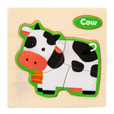 Wooden 3D Puzzle Jigsaw Animal Intelligence Children Educational Toy