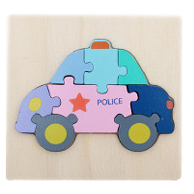 3D Wooden Puzzle Children's Educational Toys Non-toxic Relieve Stress Cartoons Animal Jigsaw Puzzles for Kids