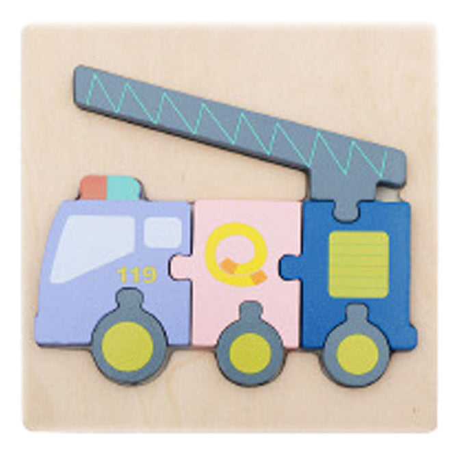 3D Wooden Puzzle Children's Educational Toys Non-toxic Relieve Stress Cartoons Animal Jigsaw Puzzles for Kids