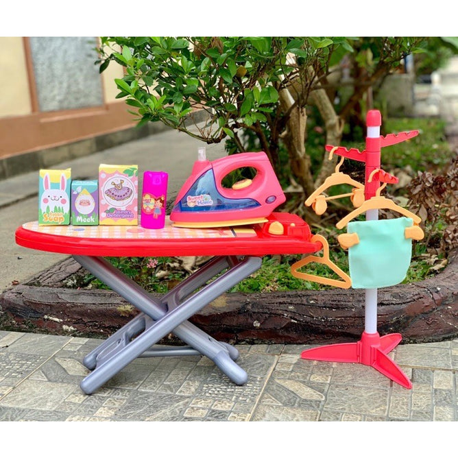 Pretend Playset Appliances Toy Kids Play House Electric Toy Iron Set  Toy with Ironing Board