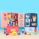 Pretend Playset Simulation Double Door Refrigerator Household Appliances Toys for Kids