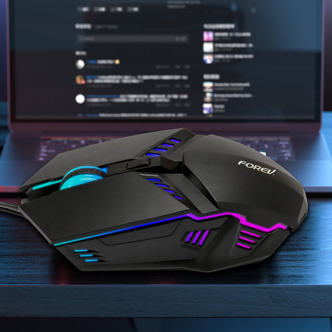 FOREV FV-Q3 Wired Gaming Mouse RGB Backlight Computer Mouse for Computer Laptop PC Gamer