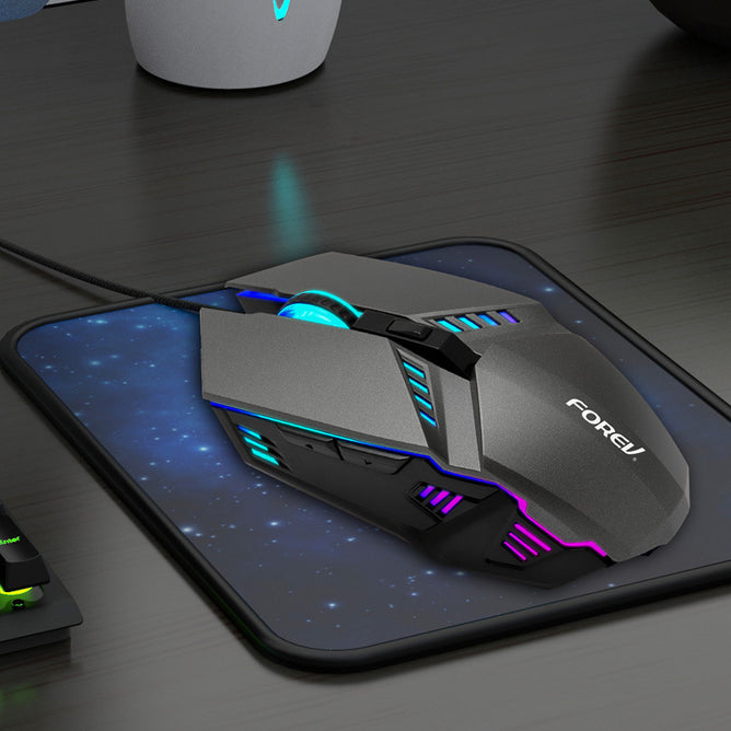 FOREV FV-Q3 Wired Gaming Mouse RGB Backlight Computer Mouse for Computer Laptop PC Gamer