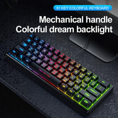 FOREV 61 Keys Mini Gaming Keyboard Mechanical Feeling Keyboard