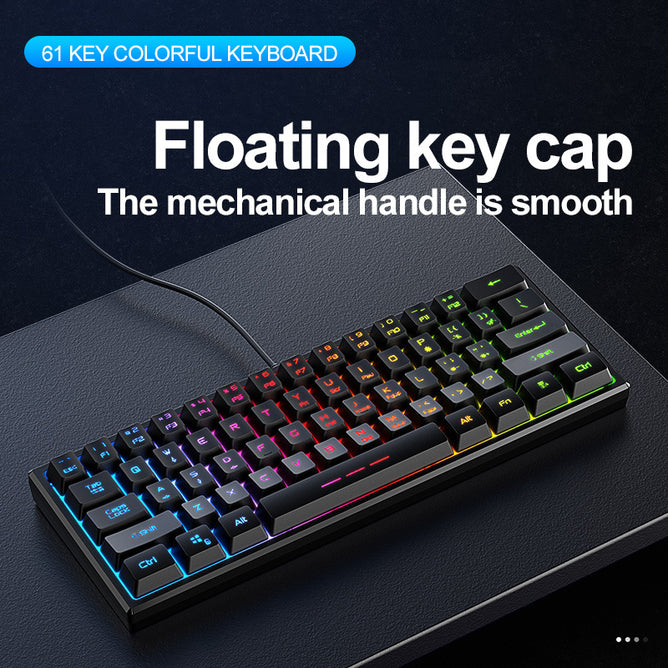 FOREV 61 Keys Mini Gaming Keyboard Mechanical Feeling Keyboard