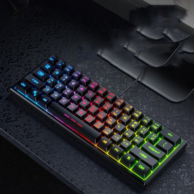 FOREV 61 Keys Mini Gaming Keyboard Mechanical Feeling Keyboard
