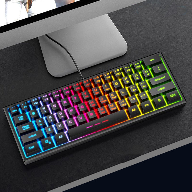 FOREV 61 Keys Mini Gaming Keyboard Mechanical Feeling Keyboard