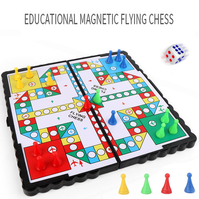 Flying Chess Folding Magnetic Chess Game Board Educational Game Toys for Kids