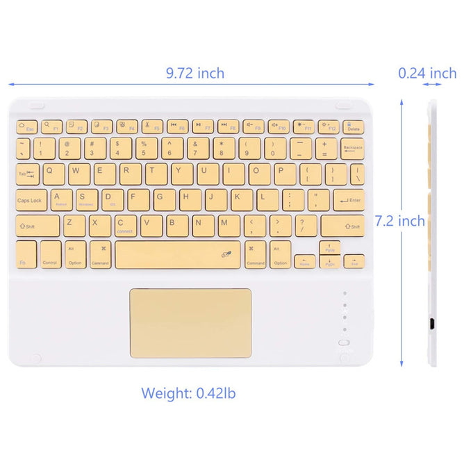 10 inch Wireless Bluetooth Lightweight Keyboards w/ Touchpad Universal For Window, Android and IOS