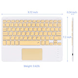 10 inch Wireless Bluetooth Lightweight Keyboards w/ Touchpad Universal For Window, Android and IOS