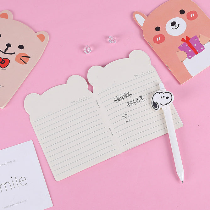 Random Cartoon Animals Bear Mini Portable Thin Notebook Notepad Diary Book Student Gift