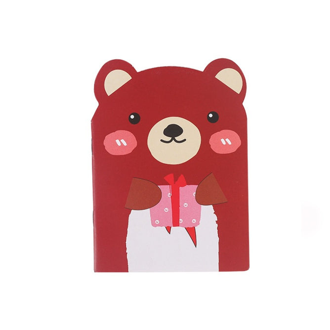 Random Cartoon Animals Bear Mini Portable Thin Notebook Notepad Diary Book Student Gift
