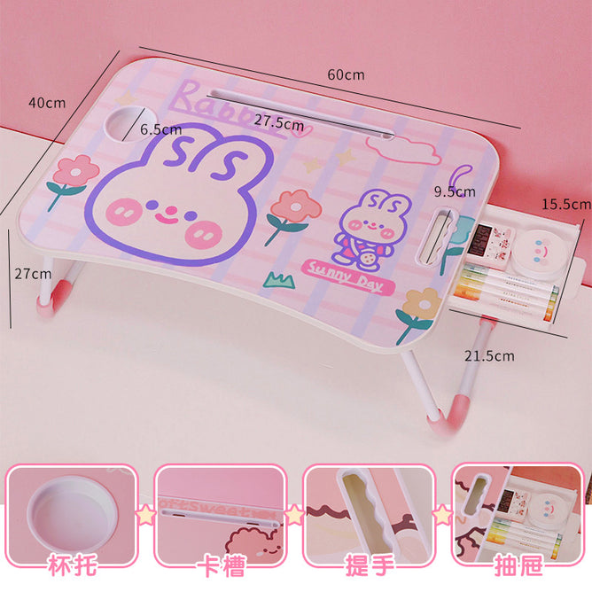 60CM Kids & Adults Foldable Study Working Table with Cup Holder