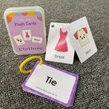 Baby YoYo Kids Feeling English Learning Word Card Pocket Flash Cards Preschool Educational Toys For Toddler