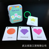 Baby YoYo Kids Feeling English Learning Word Card Pocket Flash Cards Preschool Educational Toys For Toddler