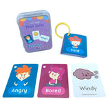 Baby YoYo Kids Feeling English Learning Word Card Pocket Flash Cards Preschool Educational Toys For Toddler