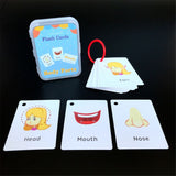 Baby YoYo Kids Feeling English Learning Word Card Pocket Flash Cards Preschool Educational Toys For Toddler