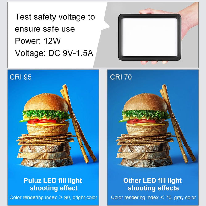 PULUZ PU4116 Studio Light Video Photo Light 116 LEDs 12W 3300-5600K Dimmable with Remote Control