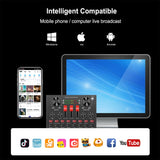 PULUZ PU611B Live Broadcasting Sound Card Bluetooth Karaoke Singing Recording Sound Mixer for Mobile Phone / Computer / Laptop / Tablet PC