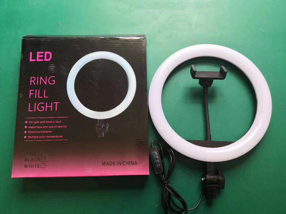 10/26cm LED Ring light Dimmable 3200K-5500K for Studio/Photography Selfie Ring Lamp with Three  color temperature light