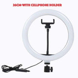 10/26cm LED Ring light Dimmable 3200K-5500K for Studio/Photography Selfie Ring Lamp with Three  color temperature light