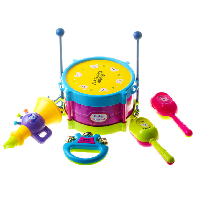 5pcs/set Musical Instrument Kids Music Toys Roll Drum Musical Instruments Toy for  Children (Random Color)