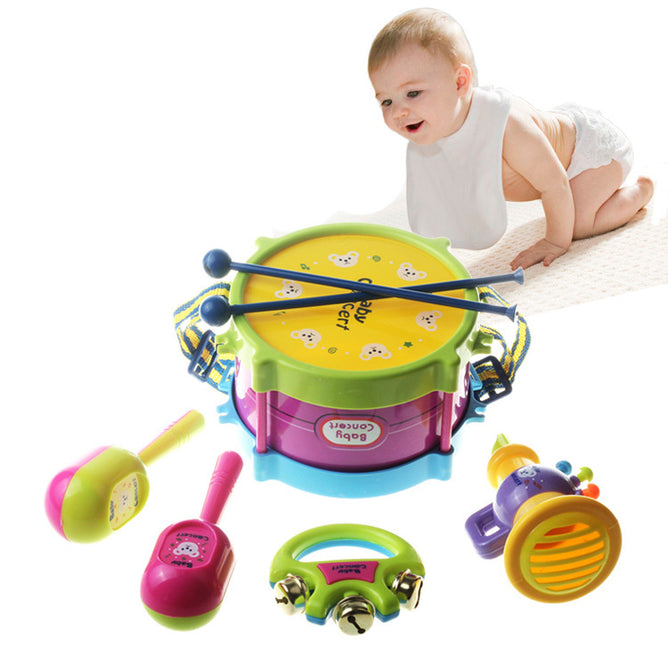 5pcs/set Musical Instrument Kids Music Toys Roll Drum Musical Instruments Toy for  Children (Random Color)