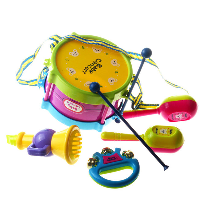 5pcs/set Musical Instrument Kids Music Toys Roll Drum Musical Instruments Toy for  Children (Random Color)