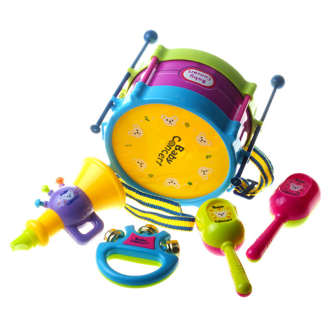 5pcs/set Musical Instrument Kids Music Toys Roll Drum Musical Instruments Toy for  Children (Random Color)