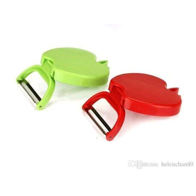 Peeler Apples Shape Foldable Stainless Steel Fruit Peeler Slicer Kitchen Tool for Home (Red)
