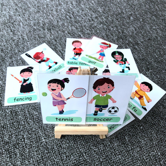 Laminated Pocket Flashcards Baby Learning English Word for Children Educational Toys