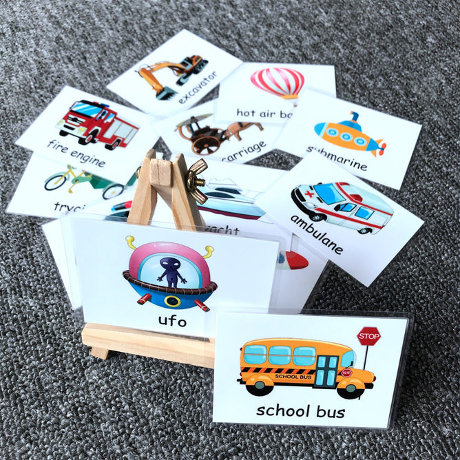 Laminated Pocket Flashcards Baby Learning English Word for Children Educational Toys