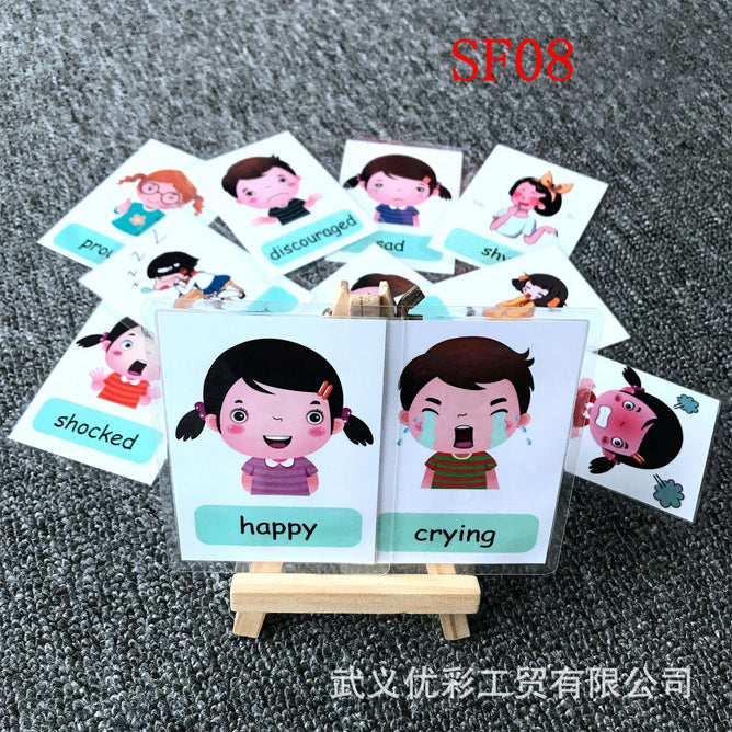 Laminated Pocket Flashcards Baby Learning English Word for Children Educational Toys