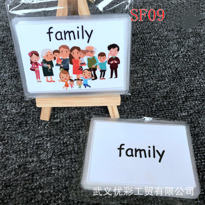 Laminated Pocket Flashcards Baby Learning English Word for Children Educational Toys