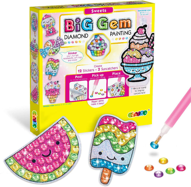 Creativity for Kids Big Gem Diamond Painting Kit - Create Your Own Sweets Stickers & Suncatchers - Diamond Art for Kids