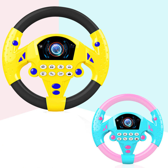 Pretend Co-pilot Steering Wheel Simulation Driving Car with Sounds for Children Early Educational Toy
