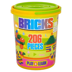 206 Pieces Lego Bricks  Bucket Early Educational Plastic Building Blocks for Kids