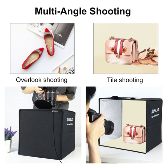 PULUZ PU5041 40cm Folding Portable Ring Light USB Photo Lighting Studio Shooting Tent Box with 6 x Dual-side Color Backdrops