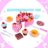 54Pcs Simulation DIY Cutting Birthday Cake Combo Toy Playset for Playing House Game Decoration Kid Gift