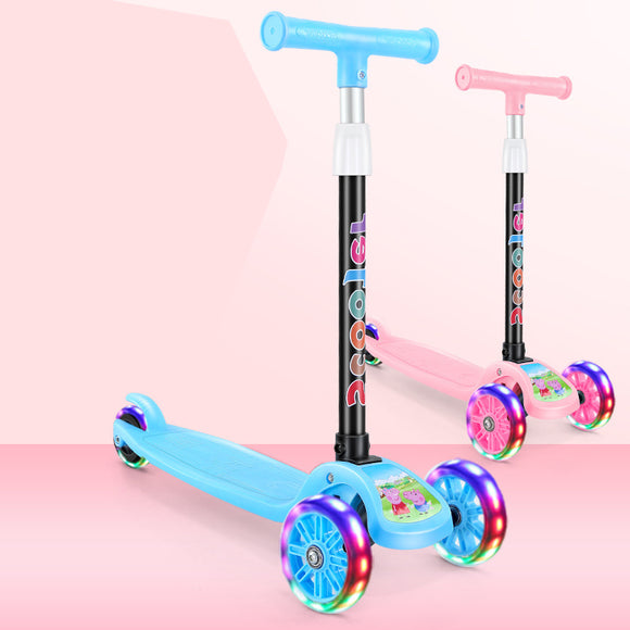 3 Wheels Kids Kick Scooter with Light up Wheels Adjustable Height Removable Scooters for Girls Boys