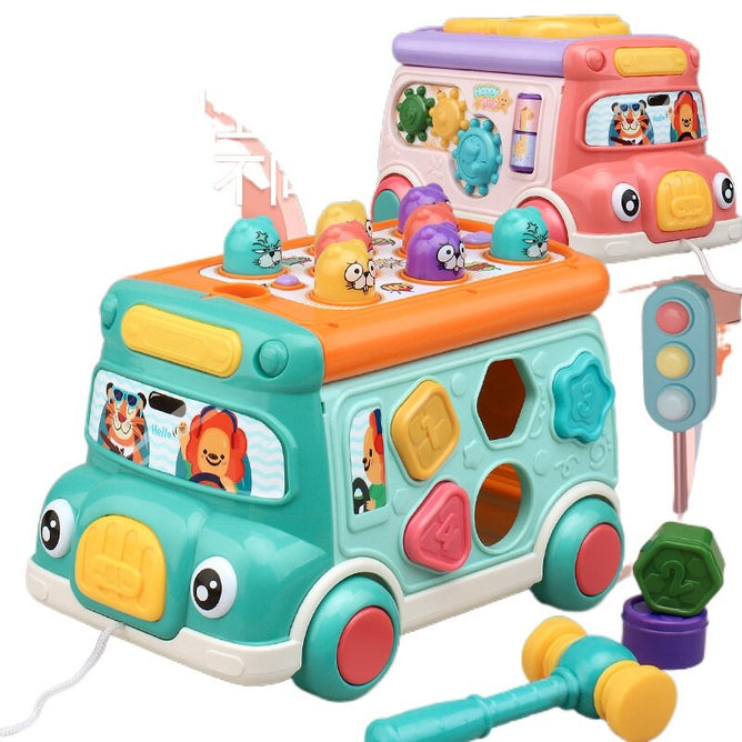 Multi-Function Wisdom Smart Bus Puzzle Hamster Piano Car Figure Cognition Early Learning Toys for Children