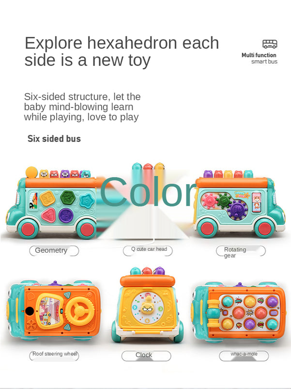 Multi-Function Wisdom Smart Bus Puzzle Hamster Piano Car Figure Cognition Early Learning Toys for Children