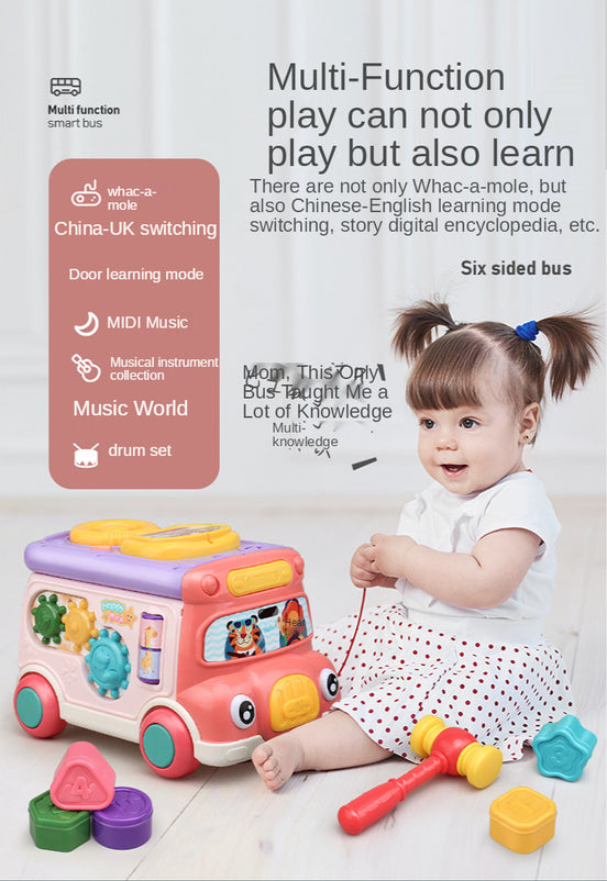 Multi-Function Wisdom Smart Bus Puzzle Hamster Piano Car Figure Cognition Early Learning Toys for Children