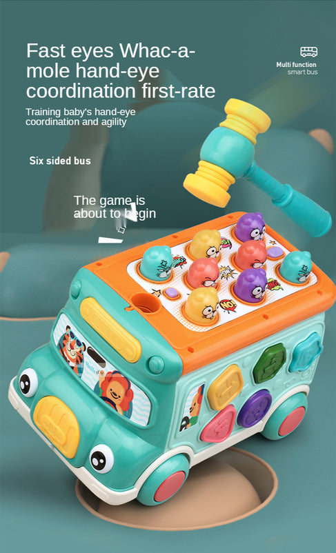 Multi-Function Wisdom Smart Bus Puzzle Hamster Piano Car Figure Cognition Early Learning Toys for Children