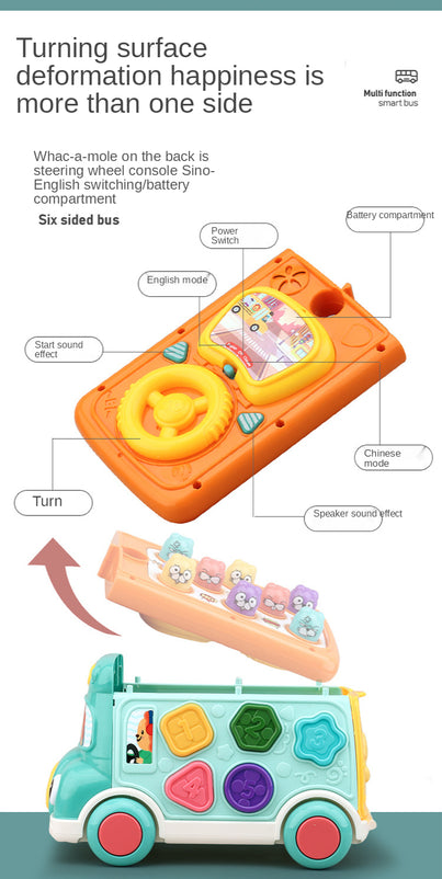 Multi-Function Wisdom Smart Bus Puzzle Hamster Piano Car Figure Cognition Early Learning Toys for Children