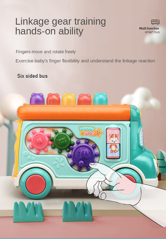 Multi-Function Wisdom Smart Bus Puzzle Hamster Piano Car Figure Cognition Early Learning Toys for Children
