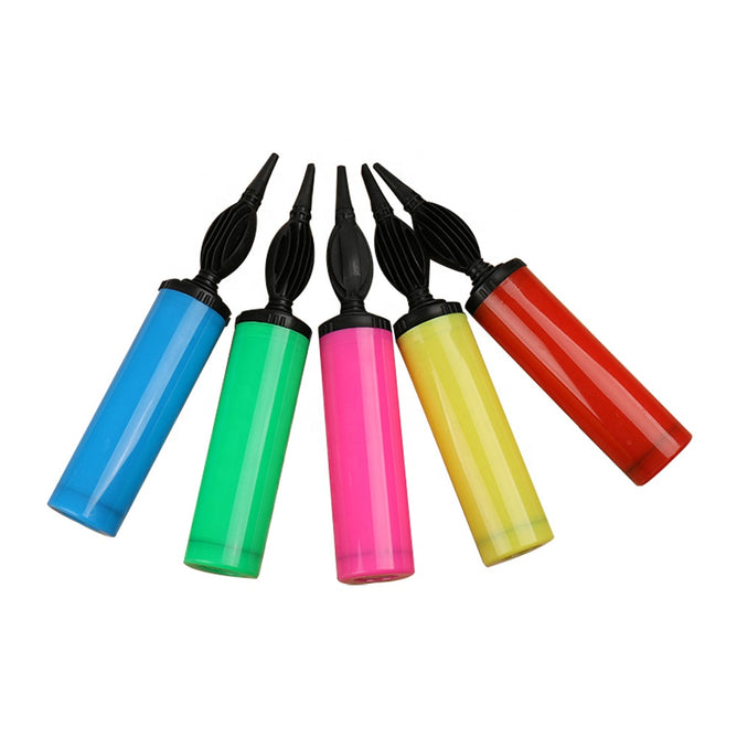 Hand Push Air Pump Balloon Portable Air Plastic Hand Held Balloon for Party Accessories(Pink)