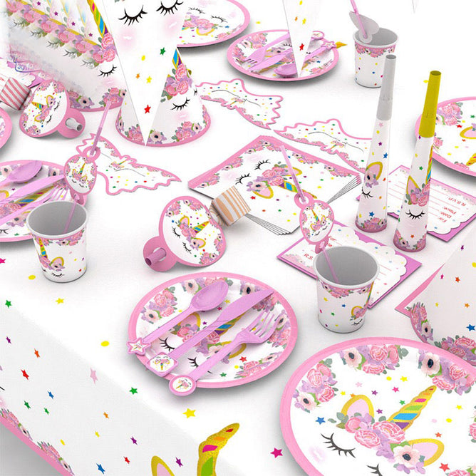 9 in 1 Custom Kids Theme Party Tableware Sets Disposable Wholesale Birthday Party Supplies